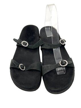 Mephisto  Leather Embelished Buckle Sandals